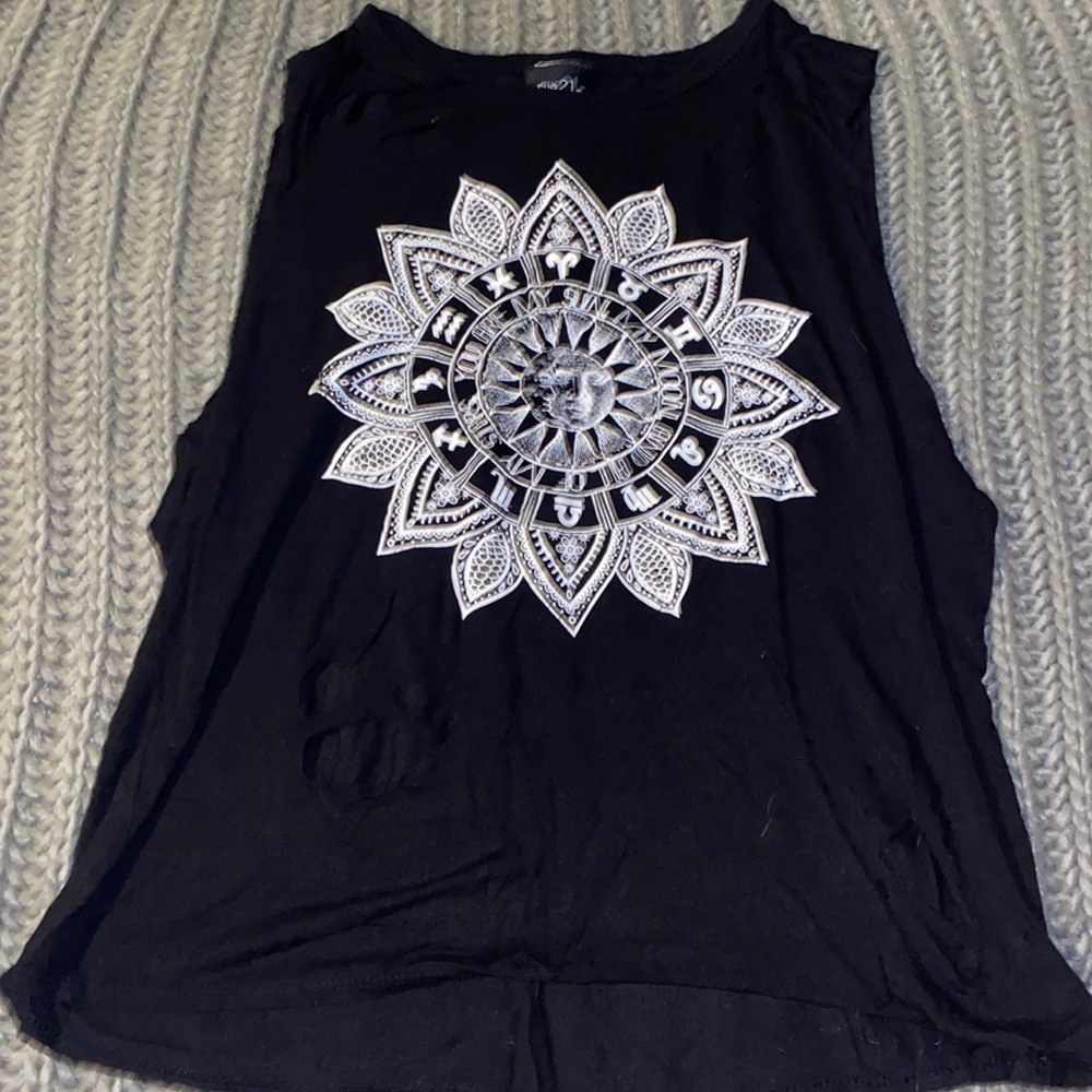 No sleeve zodiac graphic tee